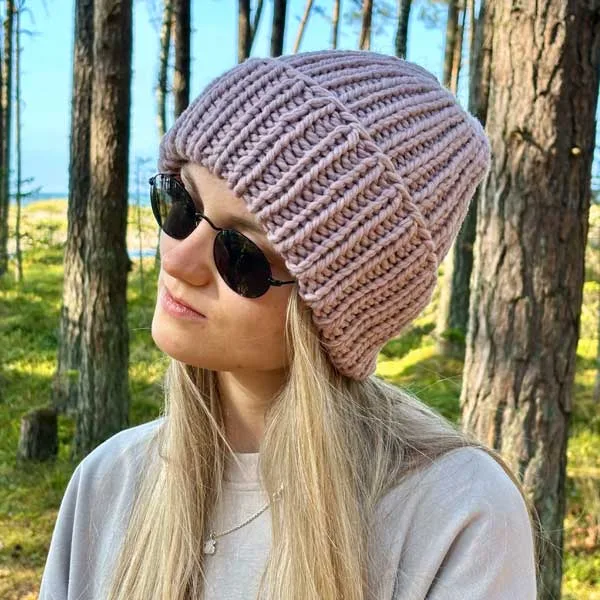 Chunky Knitted Merino Wool Beanie