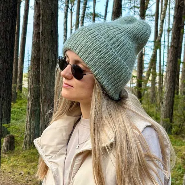 Crochet Brushed Mohair Beanie Coloured