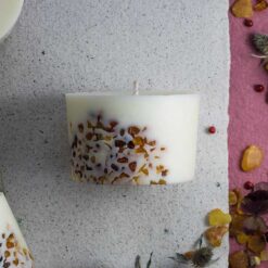 Eco Small Amber Candle with Lavender Cinnamon Lemongrass Clove Christmas Tree Mint Scent